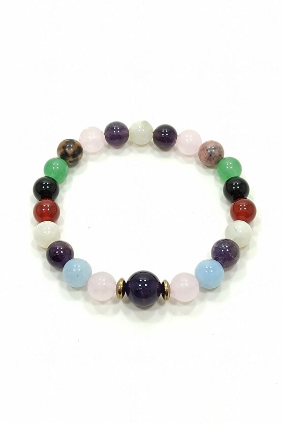 Eşler Arası Uyum Bilekliği Ametist Ay Taşı Doğal Taş Bileklik Moskova