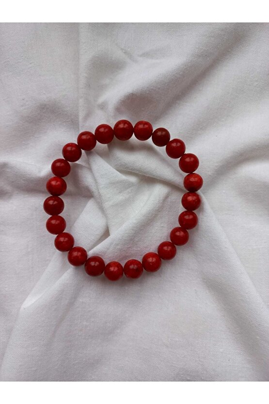 Mercan Doğal Taş Bileklik (8 Mm)