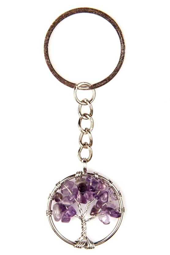 Sertifikalı Ametist Doğal Taş Anahtarlık