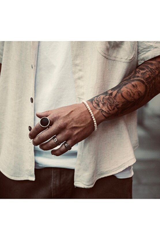 Gerçek Inci Erkek Bileklik