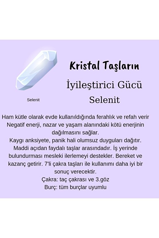 Doğal Kalp Kesim Selenit