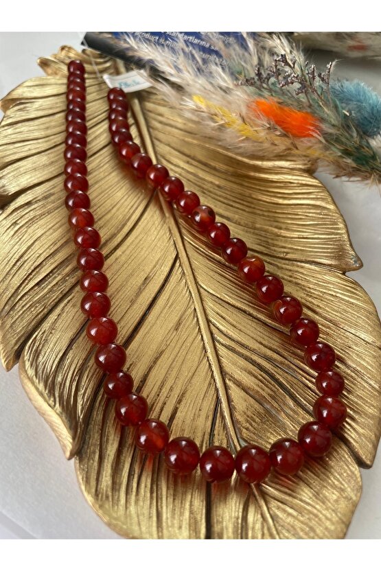 Kırmızı Carnelıan Karnelyan Akik Doğal Taş Dizi (8 Mm) (sertifikalı)