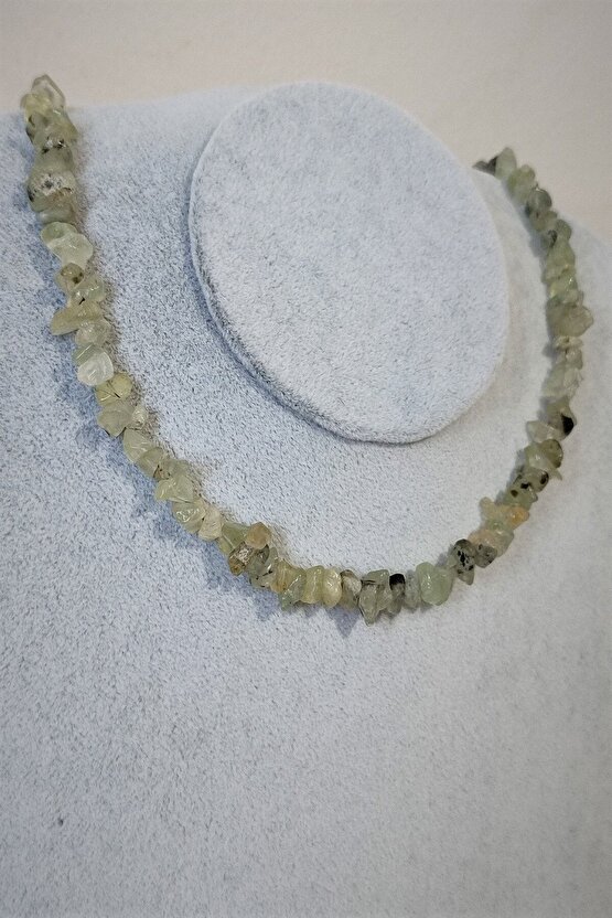 Sertifikalı Prinayt Prehnit Kırıktaş Doğaltaş Kolye