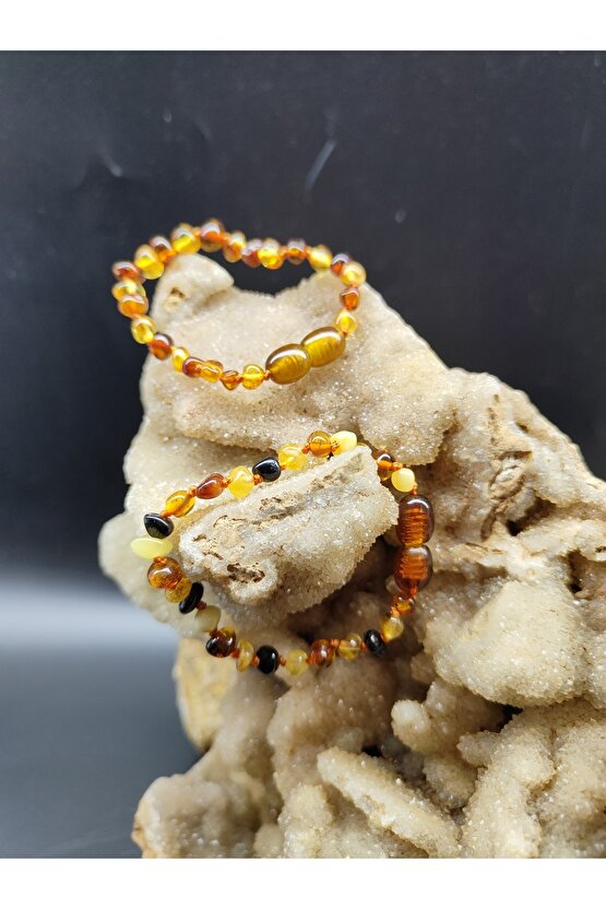 Kehribar Doğal Taş Çocuk Bebek Diş Bilekliği (sertifikalı)