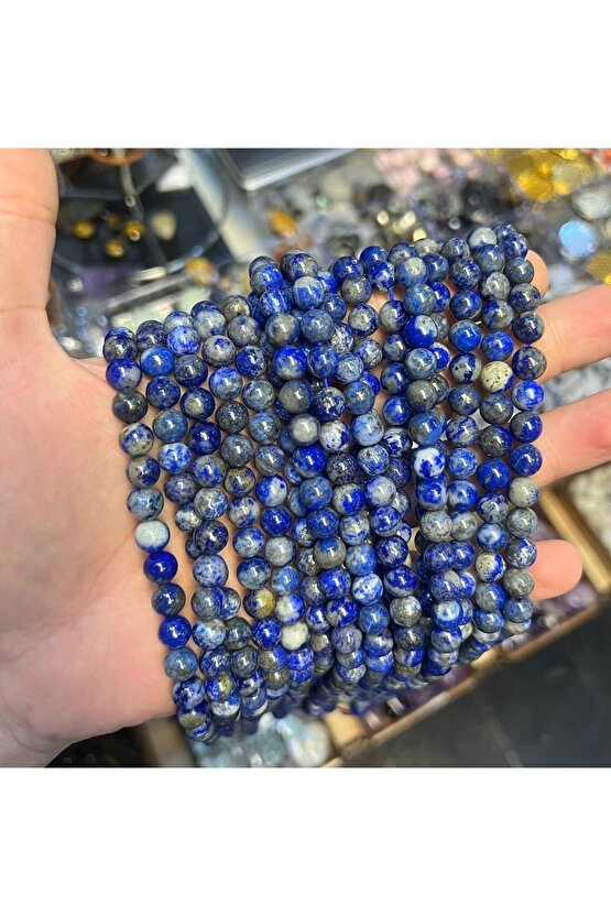8 Mm Küre Kesim Aa Kalite Lapis Lazuli Doğal Taş Dizi