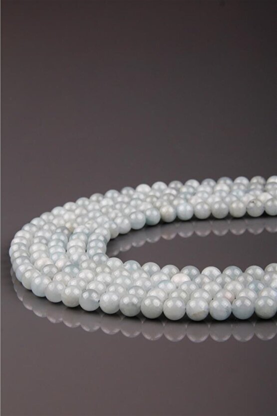 Akuamarin 8 Mm Küre Kesim Doğal Dizi Taş