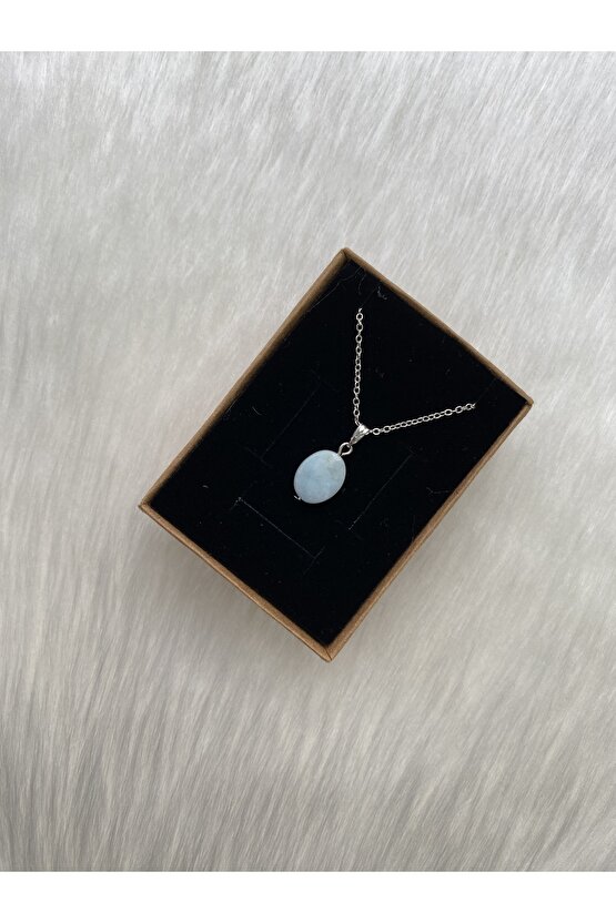 Akuamarin Minik Doğal Taş Kolye