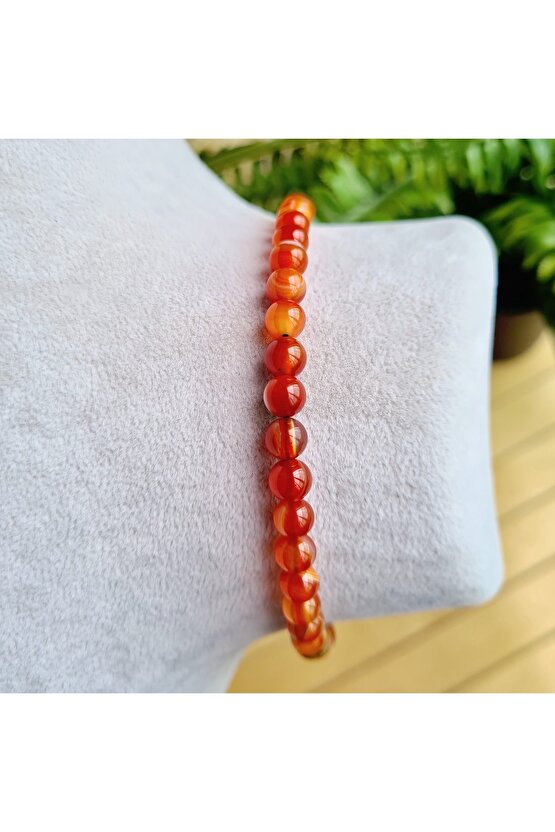 Turuncu Akik Doğal Taş Bileklik (EL YAPIMI TASARIM ÜRÜNLER)