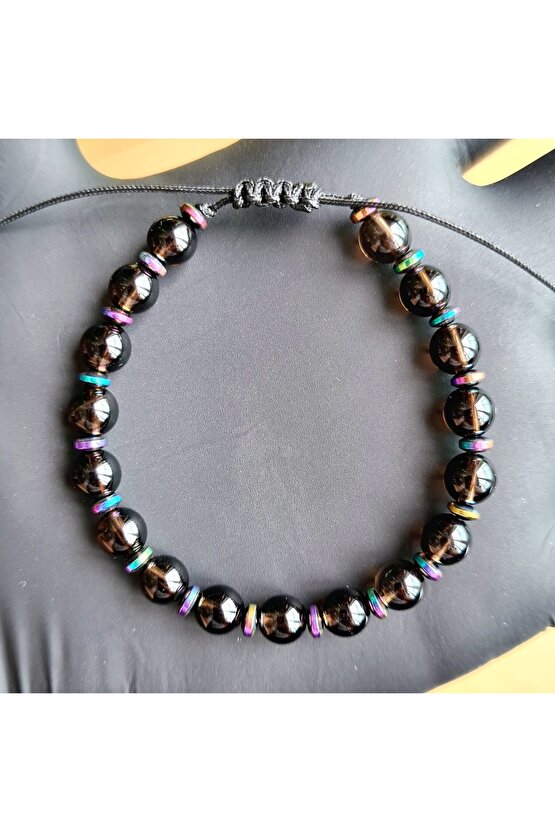 Zirve Kalite Dumanlı Kuvars Kristali Doğal Taş Bileklik -1- (EL YAPIMI TASARIM ÜRÜNLER)