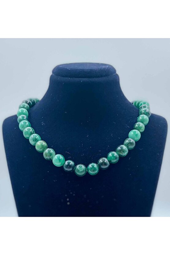 Yeşil Lepidolit Doğal Taş Kolye 8 Mm Küre Kesim