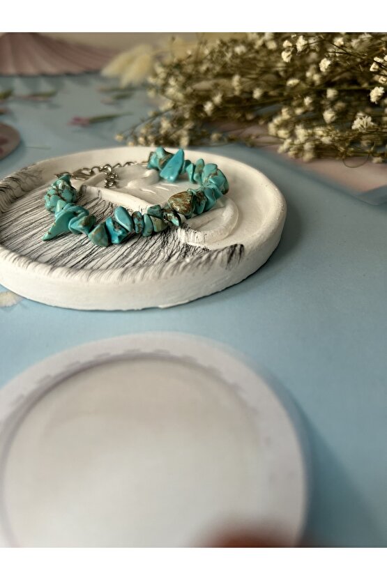 Doğal Turkuaz (FİRUZE) Kırık Taş Bileklik-%100 Orijinal