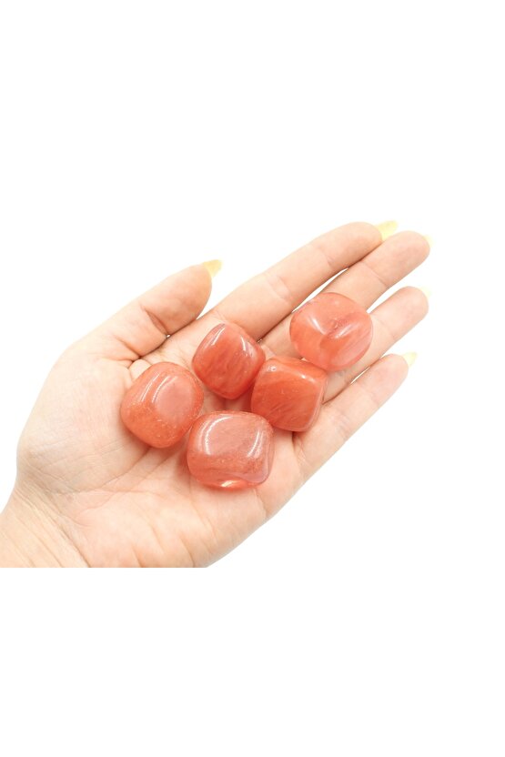 Çilek Kuvars Tamburlanmış Tımbıl Doğal Taş