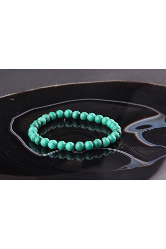 Doğal Taş Malahit Bileklik 6 mm