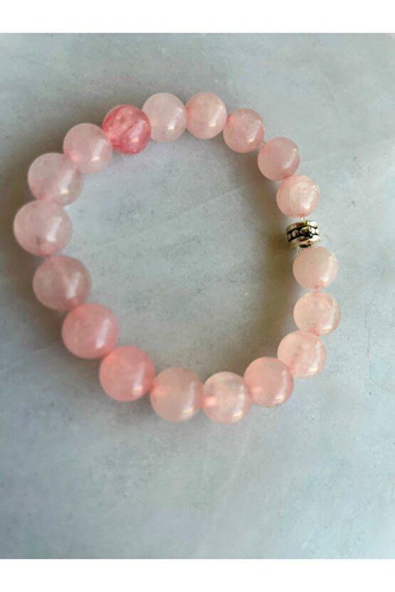 Pembe Kuvars Taşı Doğaltaş Bileklik