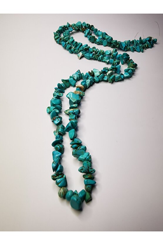 Turkuaz kırıktaş doğaltaş dizi kolye