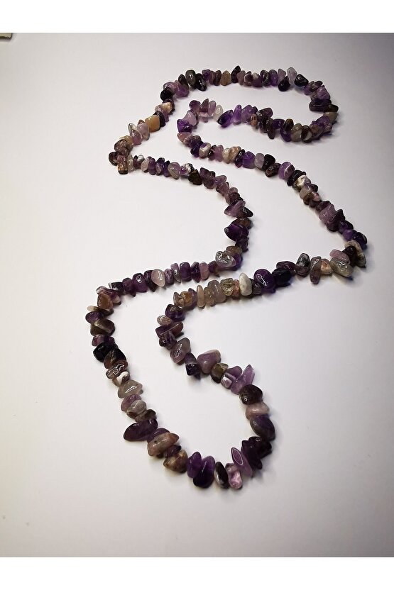 Ametist kırıktaş doğaltaş dizi kolye