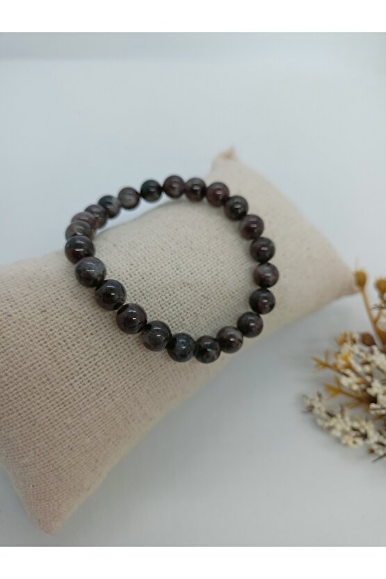 Doğaltaş bileklik  lal granat taşı bileklik-1079