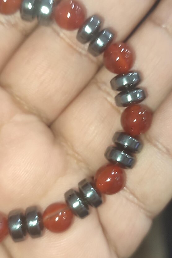 Kahve Akik Taşı Hematit Natural Doğaltaş 8 mm Bileklik