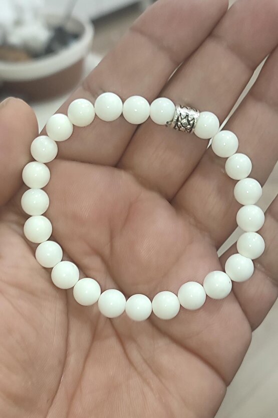 Shell Taşu Natural Doğaltaş 8 mm Bileklik