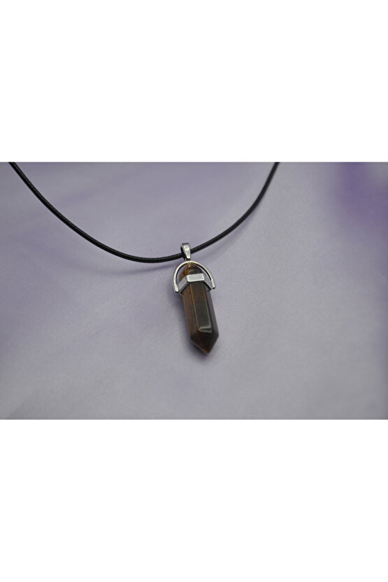 Kaplan Gözü Kurşun Doğaltaş Kolye