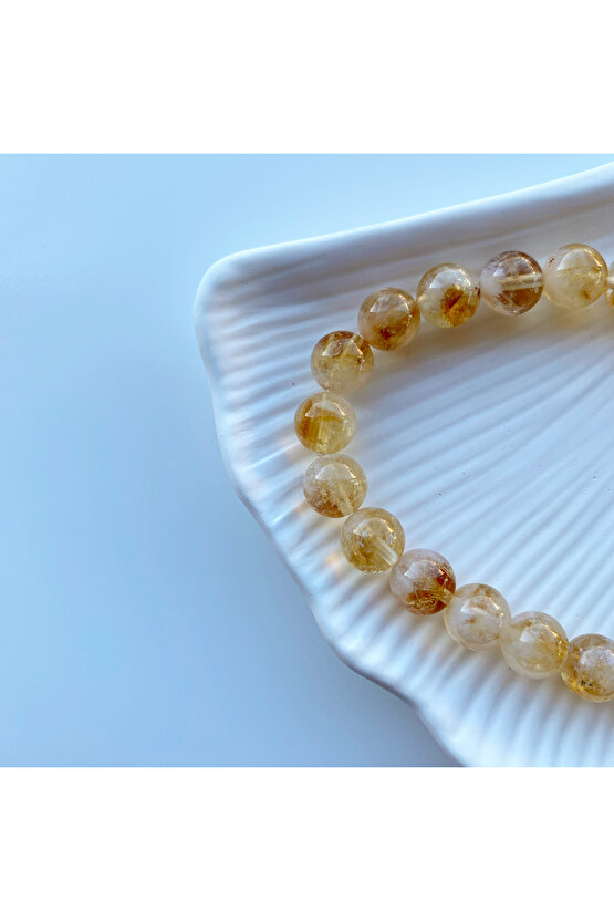 Sitrin Doğal Taş Bileklik 8mm