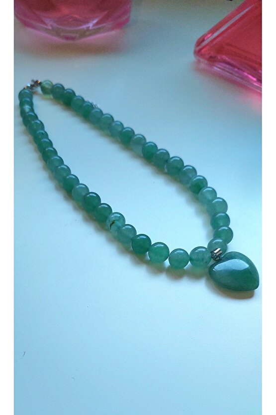 AVENTURİN 8MM DOĞAL TAŞ KOLYE