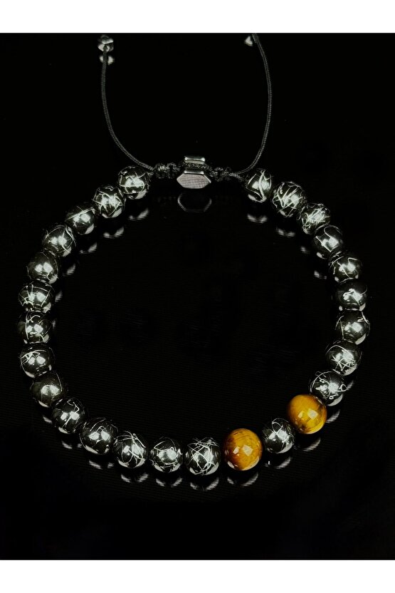 HEMATİT TAŞI VE KAPLAN GÖZÜ BİLEKLİK HEDİYE BİLEKLİK