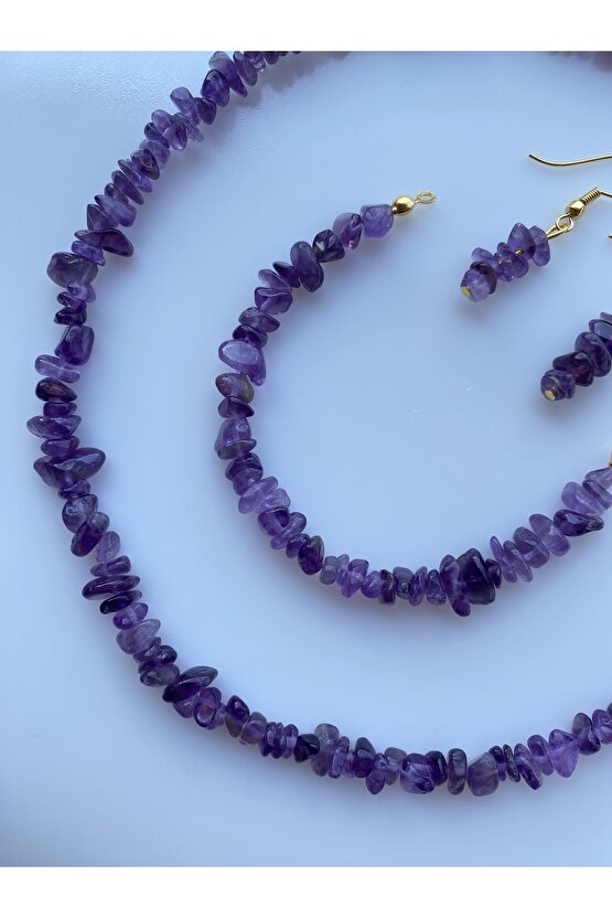 Ametist Kırıktaş Doğal Taş Set