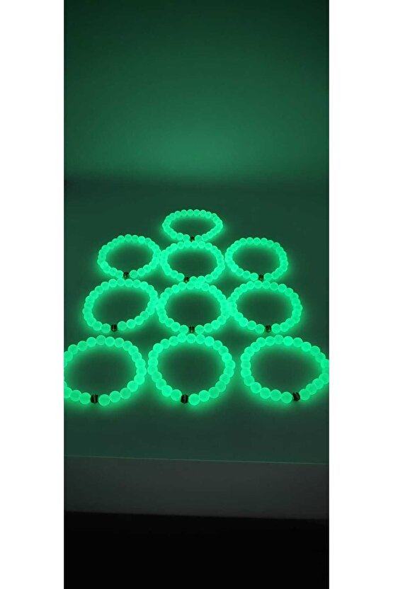 Fosforlu Kedigözü 10Lu Bileklik-Karanlıkta Parlar-Sevgili Arkadaş Kombini Hediyelik Aksesuar