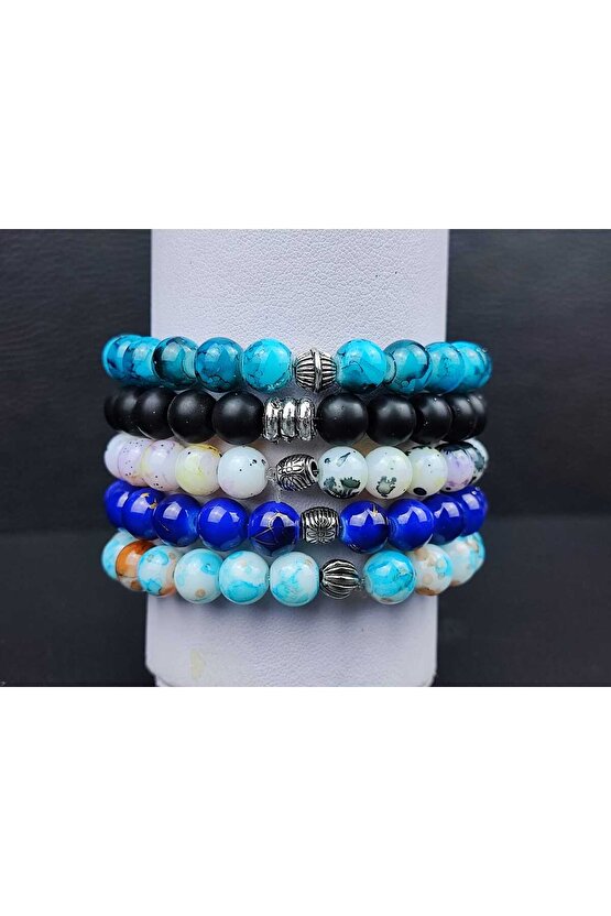 5li Porselen Kaplama Doğal taş Bileklik Unisex Aksesuar Bijuteri Hediyelik bileklik