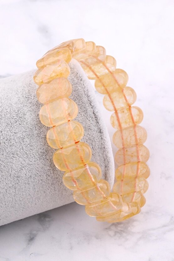 Sitrin Doğal Taş Bileklik 8 X 14 Mm Özel Kesim