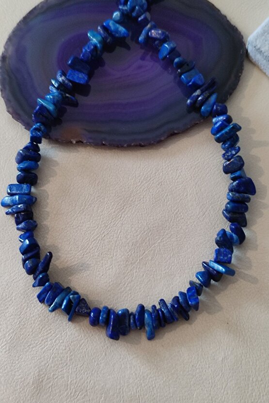 Sertifikalı Lapis Lazuli Kırıktaş Doğaltaş Kolye