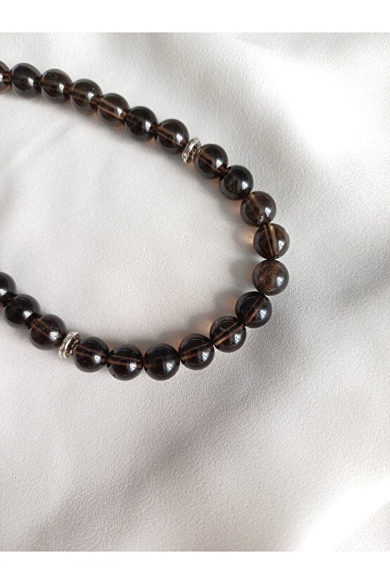 DUMANLI KUVARS DOĞAL TAŞ TESPİH