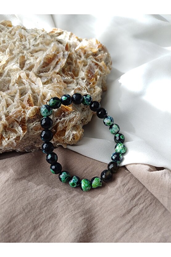 Yeşik Akik Doğal Taş Bileklik