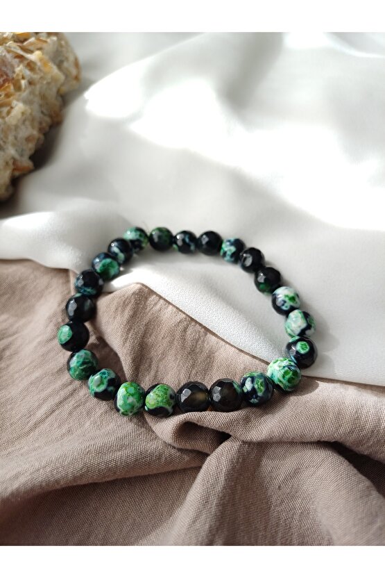 Yeşik Akik Doğal Taş Bileklik