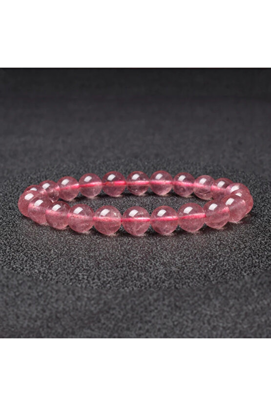 Sertifikalı Şeffaf Gül Kuvars Taşı Bileklik