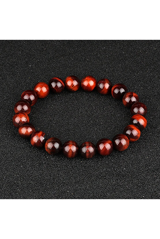 Sertifikalı Kızıl Kaplan Gözü Taşı Bileklik
