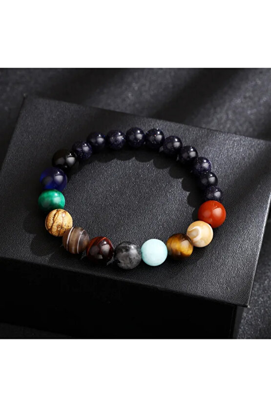 GEZEGEN ENERJİLERİNİ DENGELEYİCİ  DOĞALTAŞ BİLEKLİK YOGA MEDİTASYON  BİLEKLİK