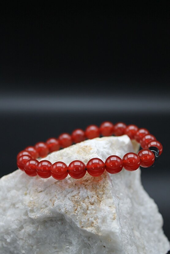 Karnelyan Akik Doğaltaş Bileklik