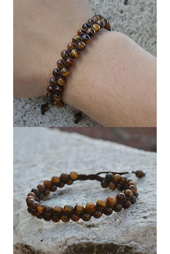 Kaplan Gözü 6 mm Çift Örgü Odaklanma Bileklik