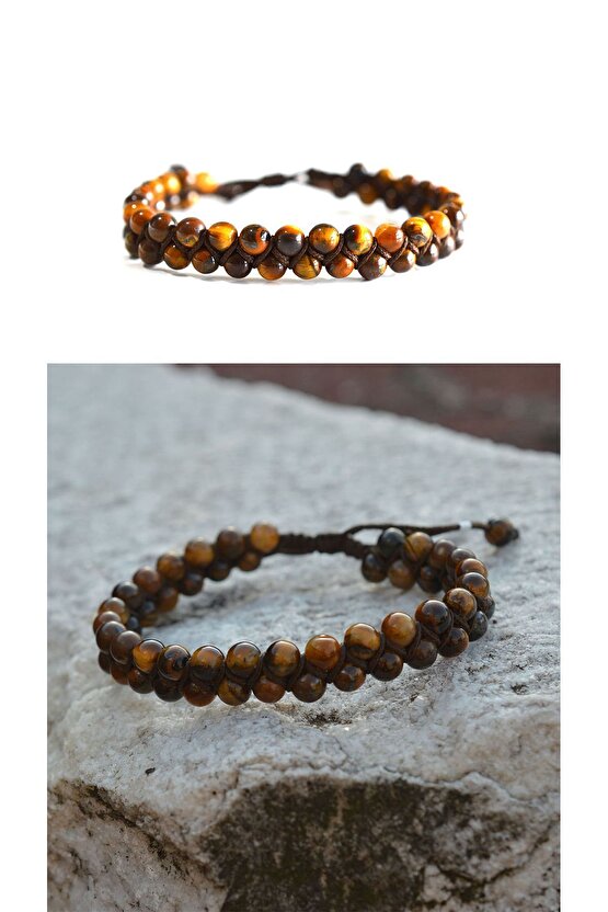 Kaplan Gözü 6 mm Çift Örgü Odaklanma Bileklik