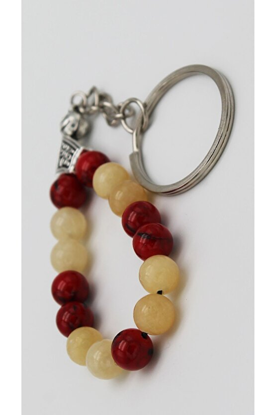 Taraftar Kalsit Sedef Kaplama Kuvars Doğaltaş Anahtarlık