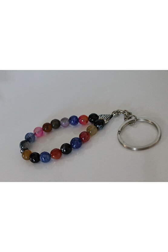 Akik Faset Renkli Anahtarlık