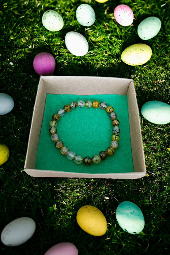 Desenli Akik Taşı Bileklik  Doğal Taşlar Orijinal Gerçek Akik Taşı Bileklik Doğal Taş Takı Setleri