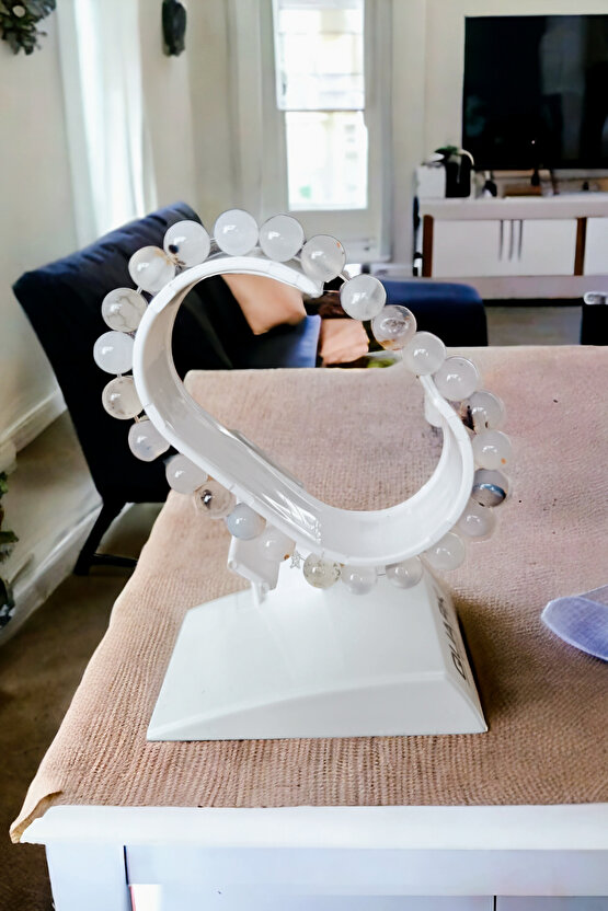 Beyaz Şefaf Akik Taşı Bileklik  Doğal Taşlar Orijinal Gerçek Akik Taşı Bileklik