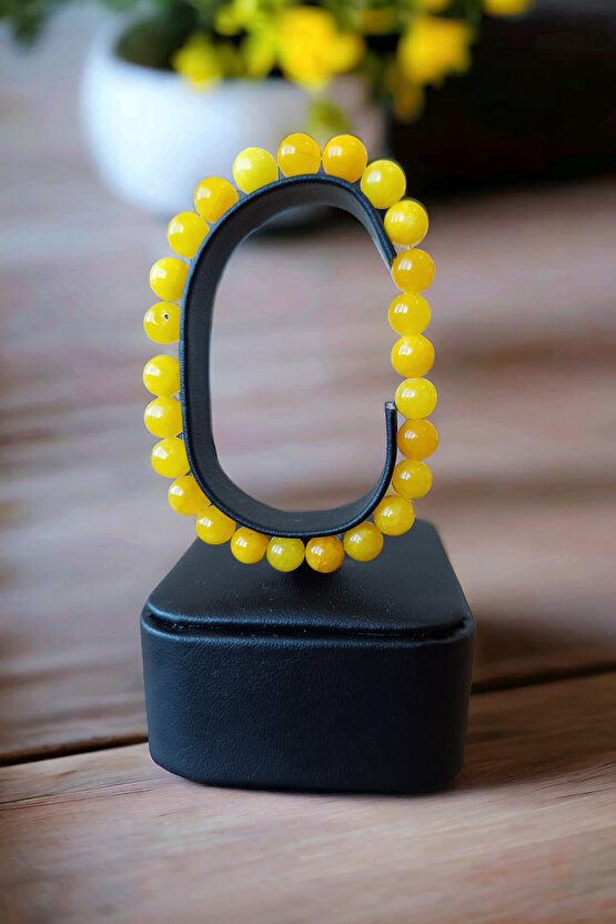 Ceyt Taşı Bileklik Sarı Bileklik Kadın Bileklik Renkli Bileklik Gençlik Taşı İmparator Taşı