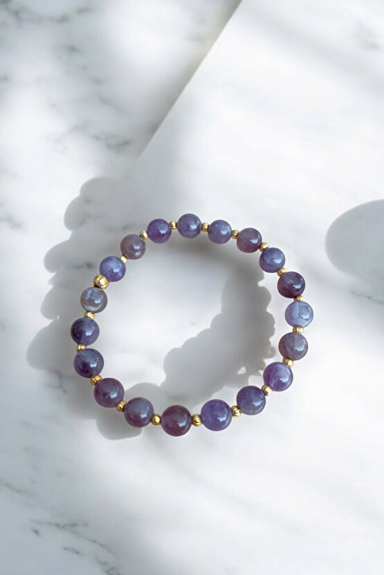 Ametist Bileklik Ametist taşı Dorika Taşı Bileklik Doğal Taş Erkek Kadın Bileklik