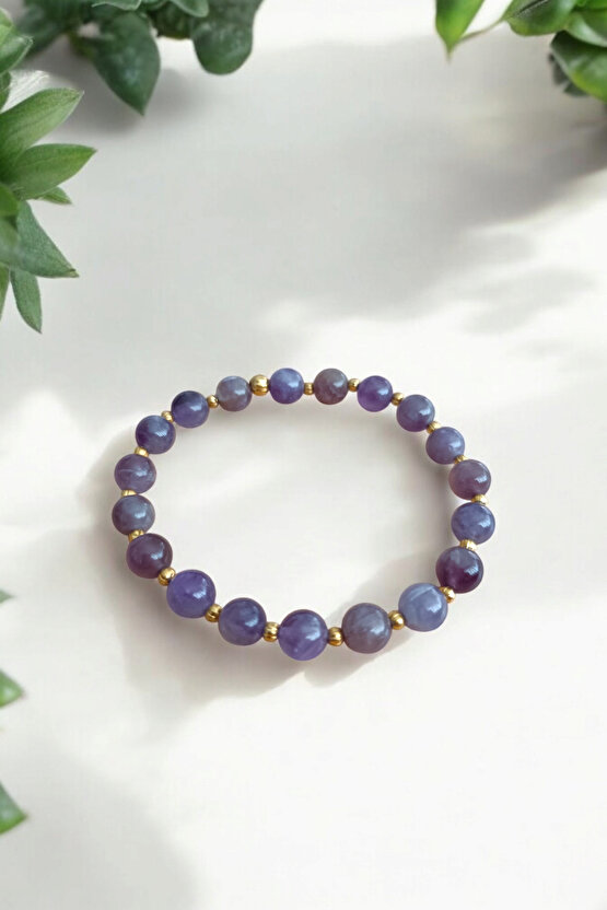 Ametist Bileklik Ametist taşı Dorika Taşı Bileklik Doğal Taş Erkek Kadın Bileklik