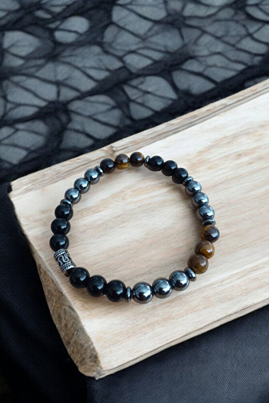 Kaplan Gözü Bileklik Hematit Bileklik Oniks Bileklik Orijinal Gerçek Taş Bileklik