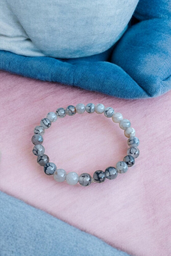 Beyaz Akik Bileklik Akik Taşı Bileklik Kadın Bileklik Erkek Bileklik Sevgiliye Hediye